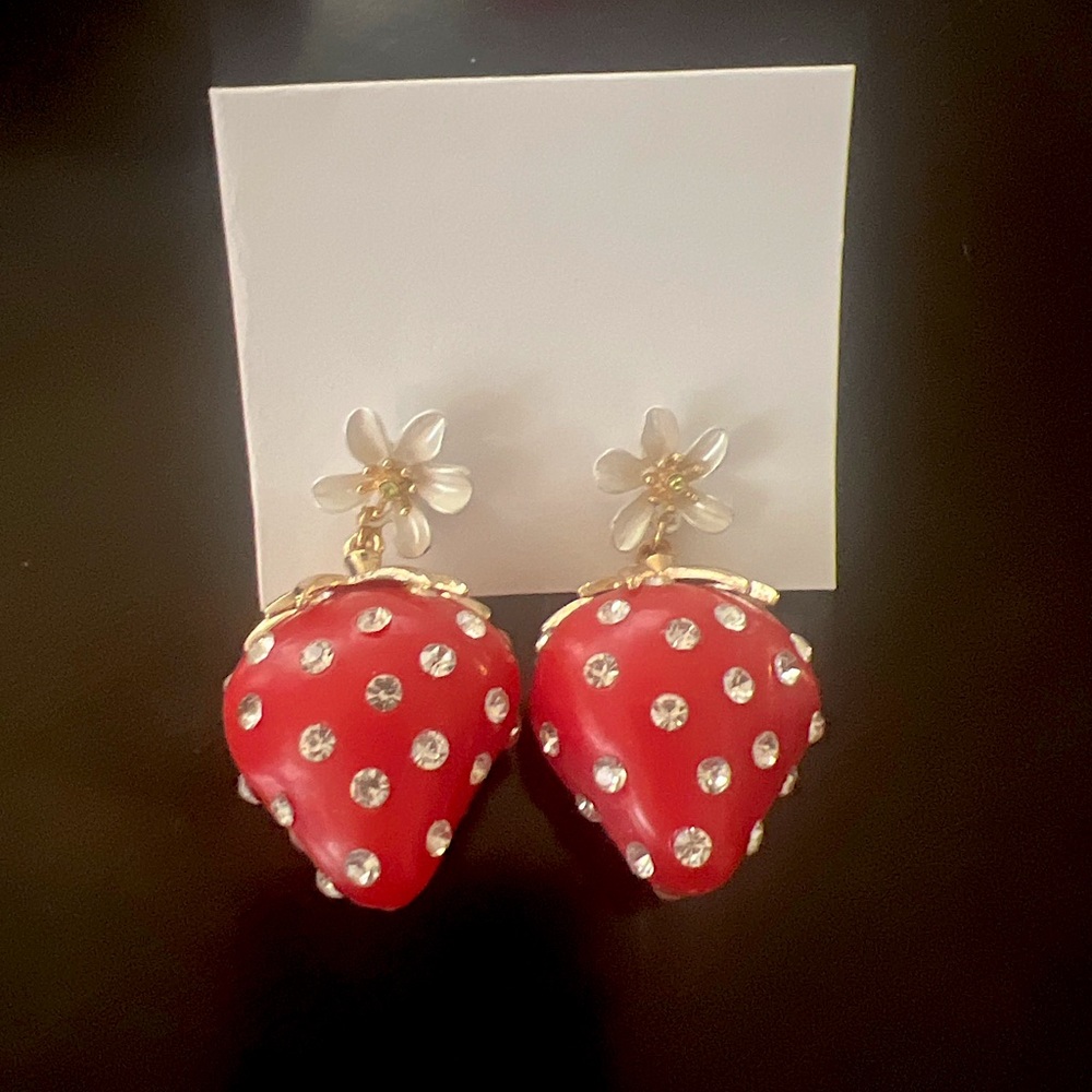 Betsey Johnson Strawberry Earrings NWOT